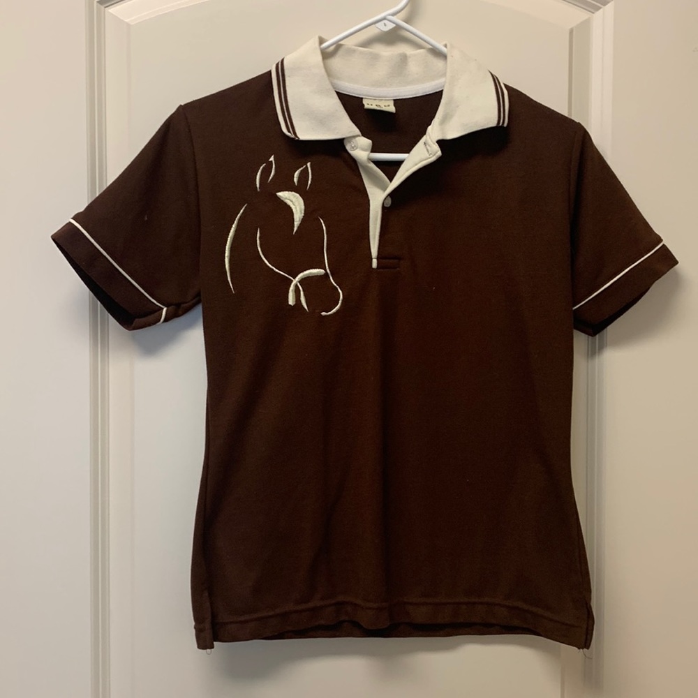4/$10 😱 Horse head polo style shirt